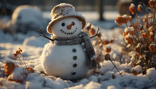 Зима, парк, вкритий снігом, сніговик, арт, шарф, капелюх, морква, ґудзики, креатив