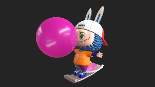 labubu wallpaper free download, character with bubblegum