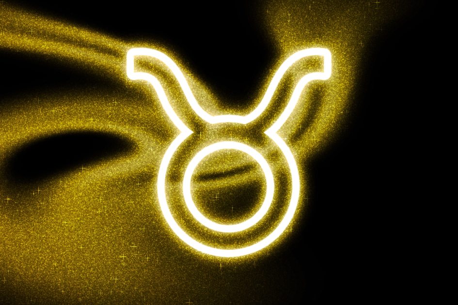 Golden taurus zodiac sign wallpaper on Black Background